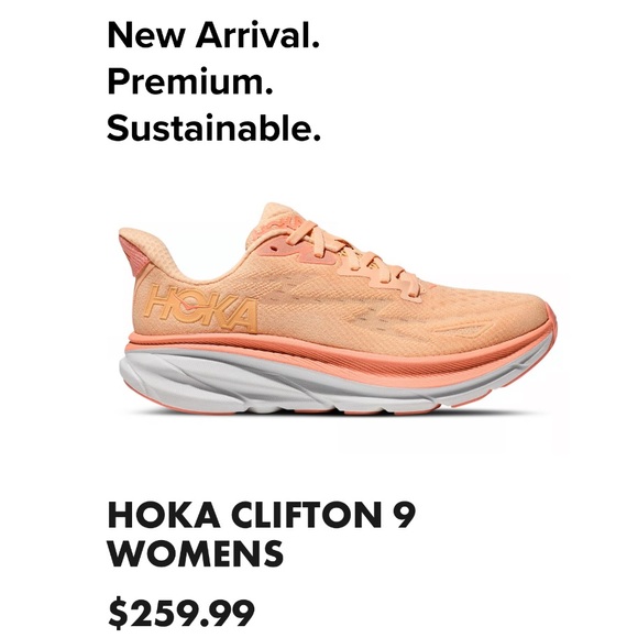 Hoka Clifton 9 Cantaloupe / White women size    10 new with box - Picture 17 of 17